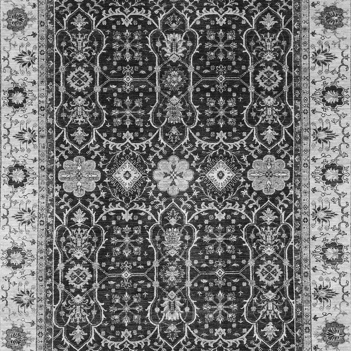 Machine Washable Geometric Gray Traditional Rug, wshabs3093gry