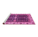 Sideview of Machine Washable Geometric Pink Traditional Rug, wshabs3093pnk