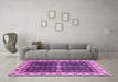 Machine Washable Geometric Purple Traditional Area Rugs in a Living Room, wshabs3093pur
