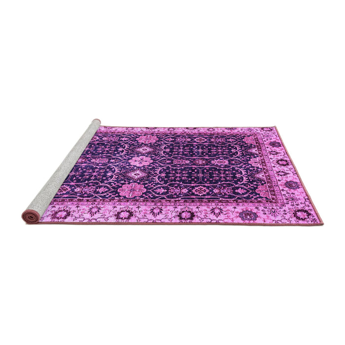 Sideview of Machine Washable Geometric Purple Traditional Area Rugs, wshabs3093pur