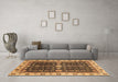 Machine Washable Geometric Brown Traditional Rug in a Living Room,, wshabs3093brn