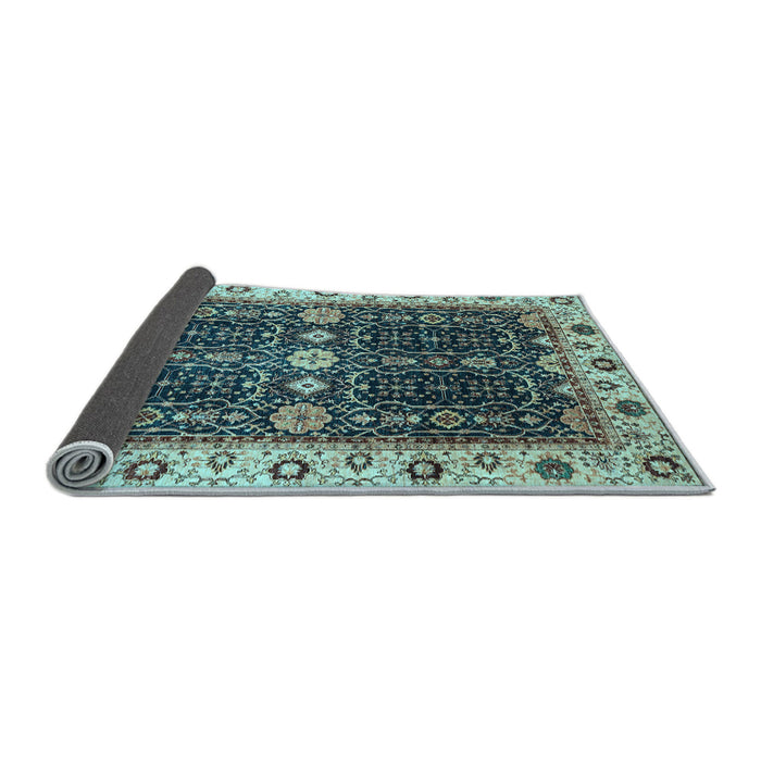 Sideview of Geometric Light Blue Traditional Rug, abs3093lblu