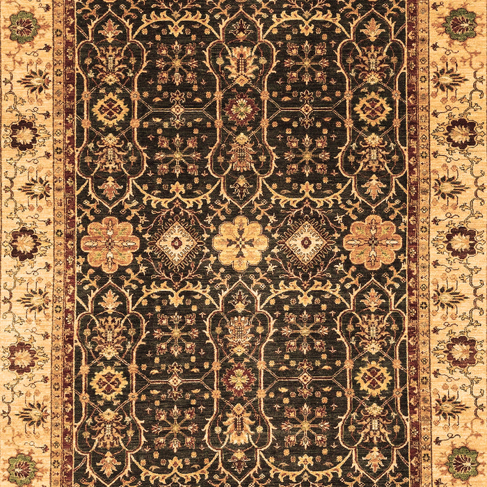 Machine Washable Geometric Brown Traditional Rug, wshabs3093brn