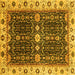 Square Machine Washable Geometric Yellow Traditional Rug, wshabs3093yw