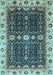 Machine Washable Geometric Light Blue Traditional Rug, wshabs3093lblu