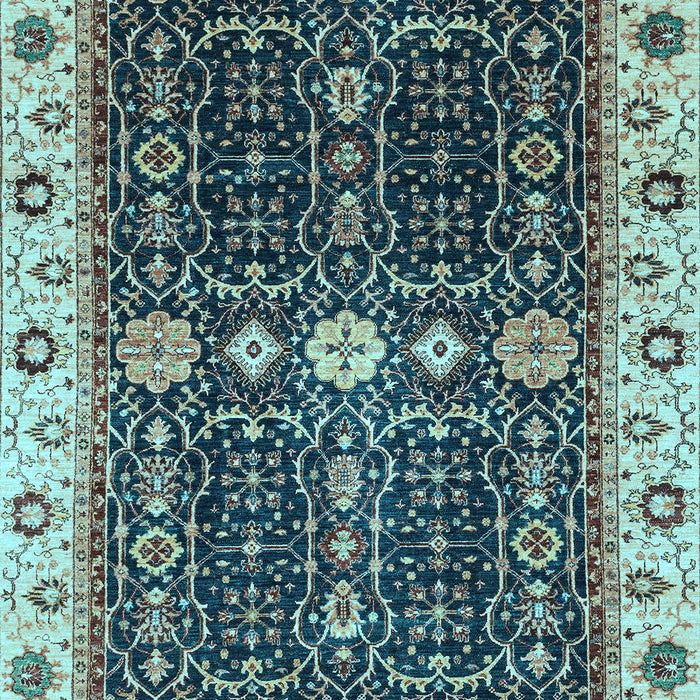 Machine Washable Geometric Light Blue Traditional Rug, wshabs3093lblu