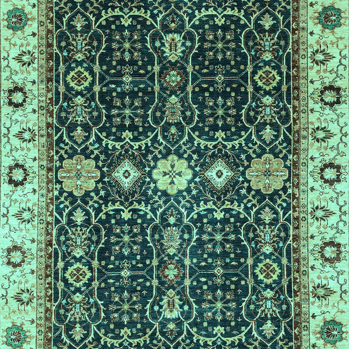 Machine Washable Geometric Turquoise Traditional Area Rugs, wshabs3093turq