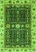 Machine Washable Geometric Green Traditional Area Rugs, wshabs3093grn