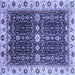 Square Geometric Blue Traditional Rug, abs3093blu