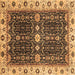 Square Geometric Brown Traditional Rug, abs3093brn