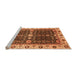 Sideview of Machine Washable Geometric Orange Traditional Area Rugs, wshabs3093org
