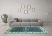 Machine Washable Geometric Light Blue Traditional Rug in a Living Room, wshabs3093lblu