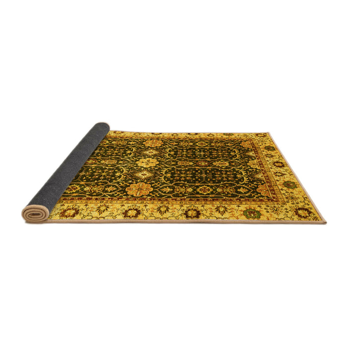 Sideview of Geometric Yellow Traditional Rug, abs3093yw