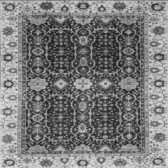 Square Machine Washable Geometric Gray Traditional Rug, wshabs3093gry