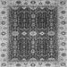 Square Machine Washable Geometric Gray Traditional Rug, wshabs3093gry