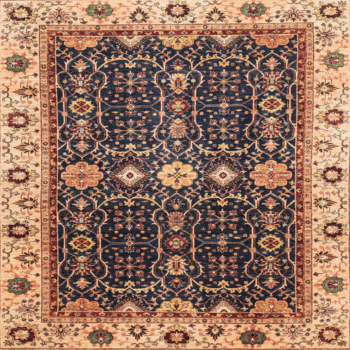 Square Machine Washable Abstract Red Brown Rug, wshabs3093