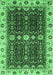 Machine Washable Geometric Emerald Green Traditional Area Rugs, wshabs3093emgrn