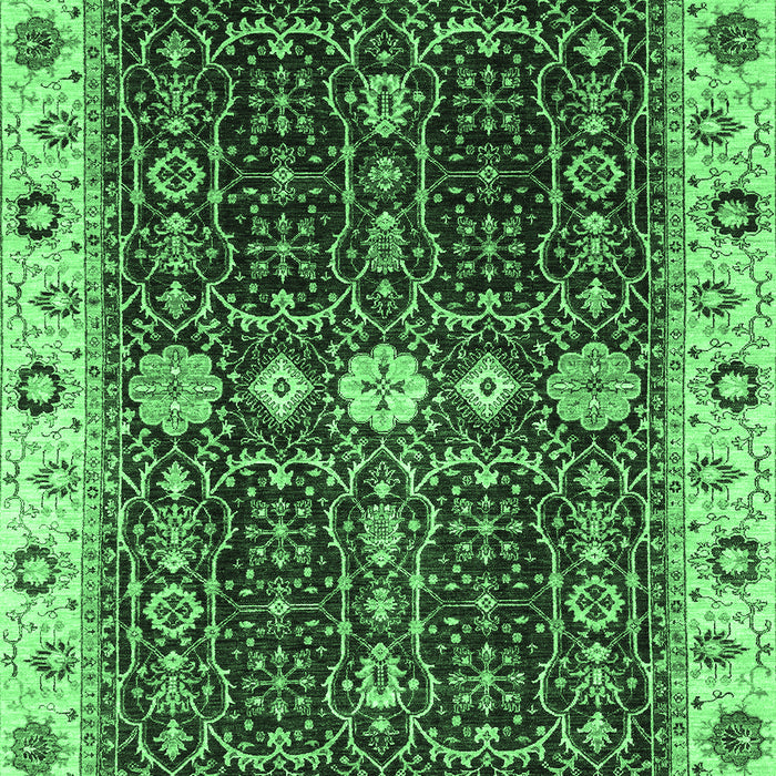Machine Washable Geometric Emerald Green Traditional Area Rugs, wshabs3093emgrn
