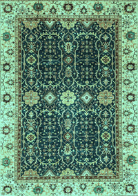 Geometric Turquoise Traditional Rug, abs3093turq