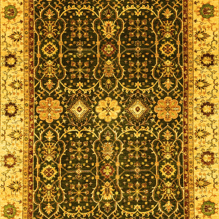 Machine Washable Geometric Yellow Traditional Rug, wshabs3093yw