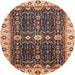 Round Machine Washable Abstract Red Brown Rug, wshabs3093