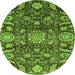 Round Oriental Green Traditional Rug, abs3094grn