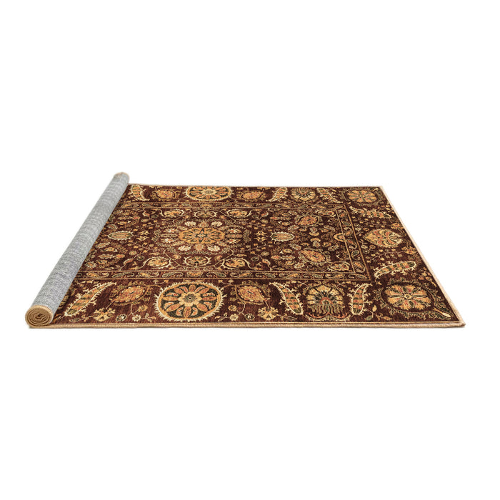 Sideview of Machine Washable Oriental Brown Traditional Rug, wshabs3094brn
