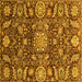 Square Oriental Yellow Traditional Rug, abs3094yw