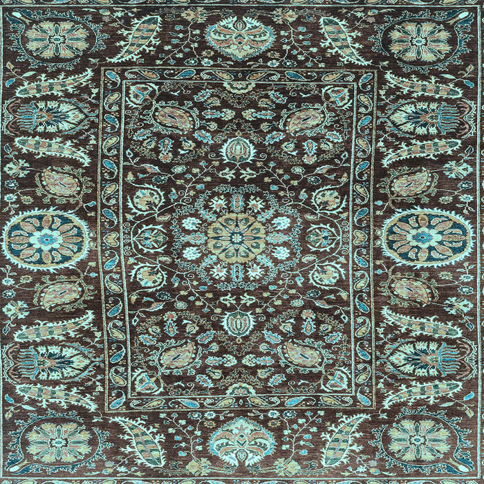 Square Oriental Light Blue Traditional Rug, abs3094lblu