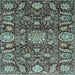 Square Oriental Light Blue Traditional Rug, abs3094lblu