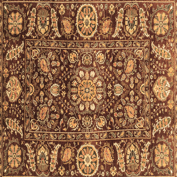 Square Oriental Brown Traditional Rug, abs3094brn