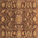 Square Oriental Brown Traditional Rug, abs3094brn