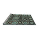 Sideview of Machine Washable Oriental Light Blue Traditional Rug, wshabs3094lblu