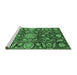 Sideview of Machine Washable Oriental Emerald Green Traditional Area Rugs, wshabs3094emgrn