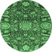 Round Oriental Emerald Green Traditional Rug, abs3094emgrn