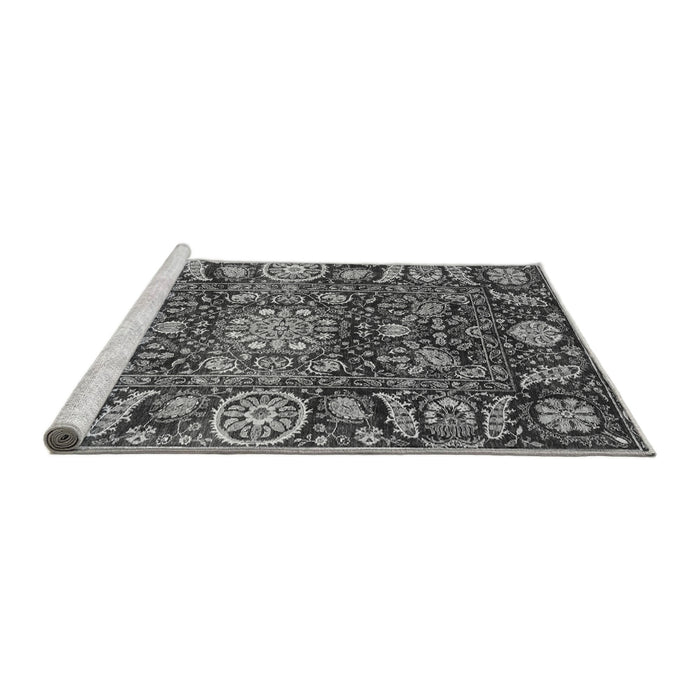 Sideview of Machine Washable Oriental Gray Traditional Rug, wshabs3094gry
