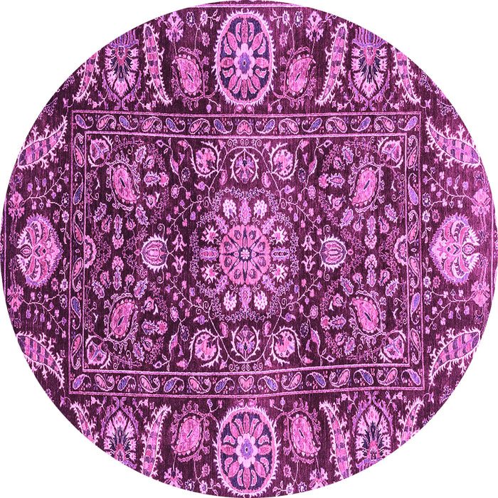 Round Oriental Purple Traditional Rug, abs3094pur