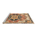 Sideview of Machine Washable Abstract Dark Sienna Brown Rug, wshabs3095