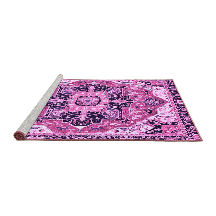 Sideview of Machine Washable Abstract Purple Modern Area Rugs, wshabs3095pur