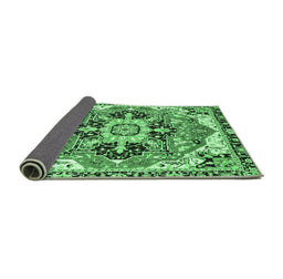 Sideview of Abstract Emerald Green Modern Rug, abs3095emgrn