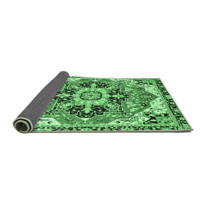 Sideview of Abstract Emerald Green Modern Rug, abs3095emgrn