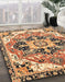 Machine Washable Abstract Dark Sienna Brown Rug in a Family Room, wshabs3095