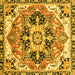 Square Abstract Yellow Modern Rug, abs3095yw