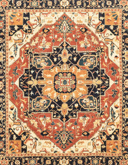 Square Abstract Dark Sienna Brown Modern Rug, abs3095