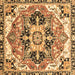 Square Abstract Brown Modern Rug, abs3095brn