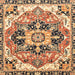 Square Machine Washable Abstract Dark Sienna Brown Rug, wshabs3095