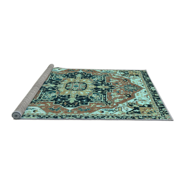 Sideview of Machine Washable Abstract Light Blue Modern Rug, wshabs3095lblu