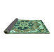 Sideview of Abstract Turquoise Modern Rug, abs3095turq