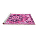 Sideview of Machine Washable Abstract Pink Modern Rug, wshabs3095pnk