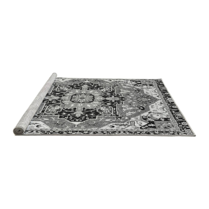 Sideview of Machine Washable Abstract Gray Modern Rug, wshabs3095gry